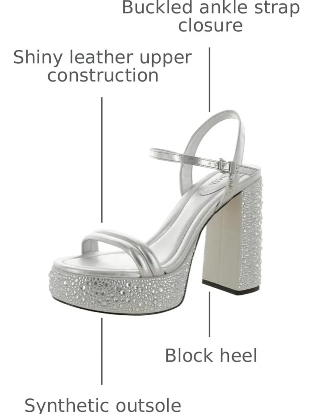 Michael Kors Laci Platform Sandal Silver size 6.5 M